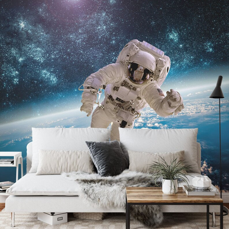 Astronaut Galaxy Mural, Peel and Stick Wallpaper