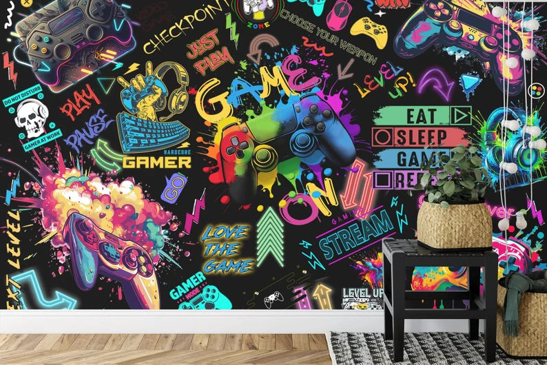 Gaming Room Wallpaper Mural Art Print