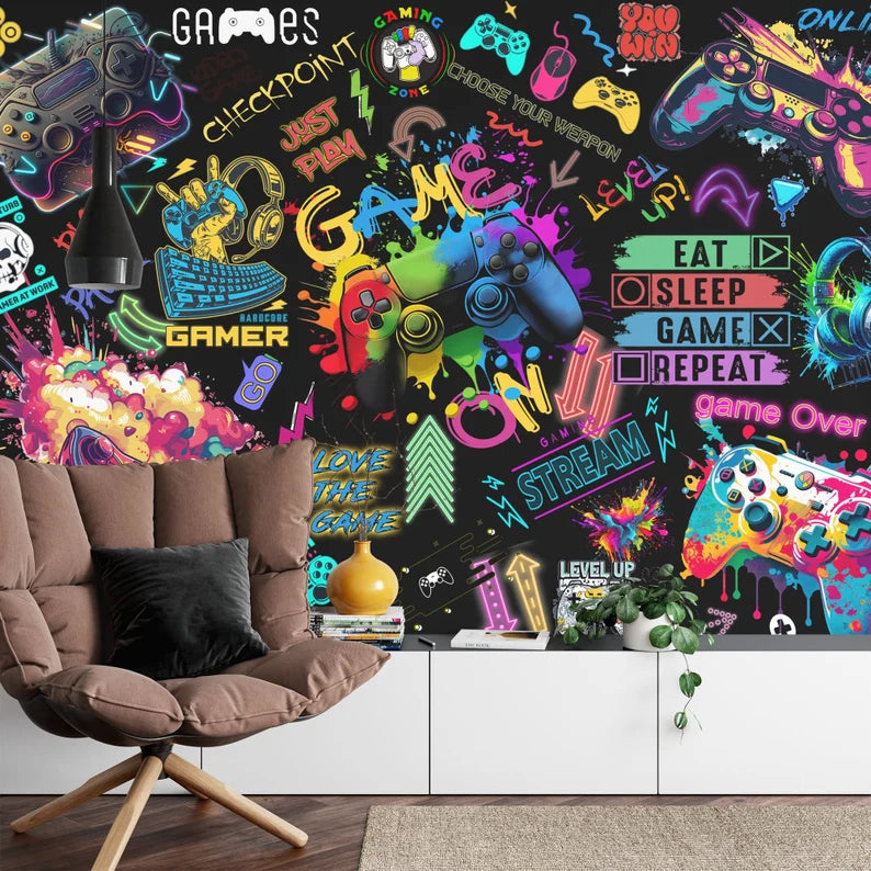 Gaming Room Wallpaper Mural Art Print