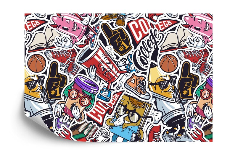 Graffiti Doodle Modern Teen Kids Room Decor
