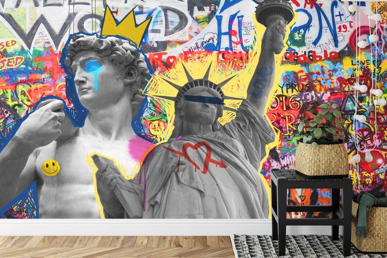 Graffiti Street Art Wallpaper Mural – Modern Urban Style Decor