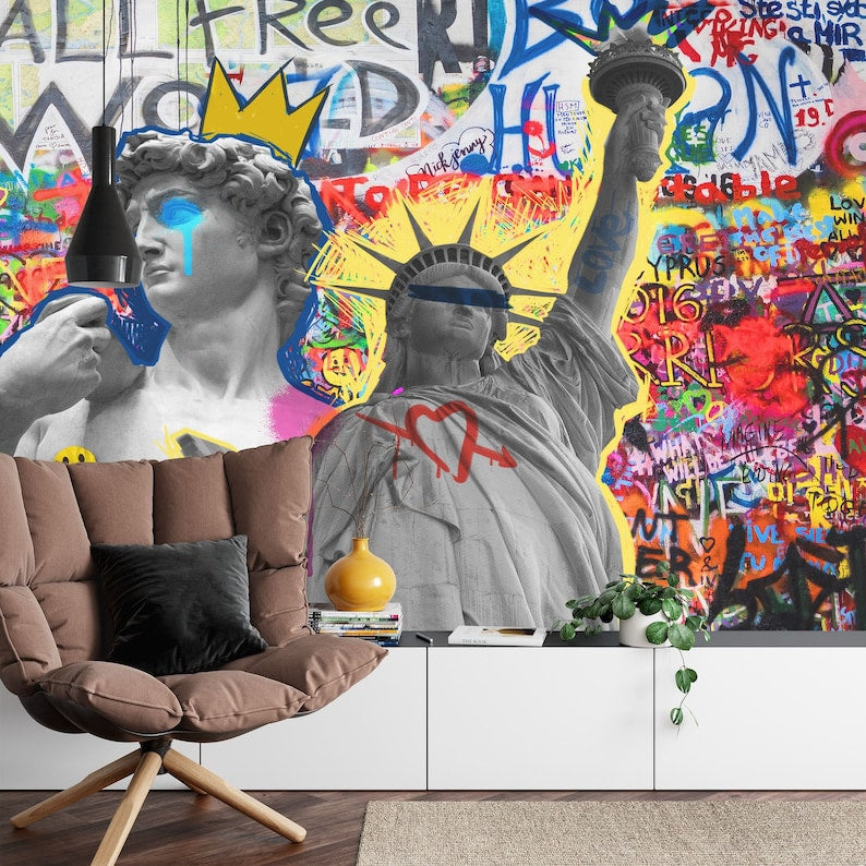 Graffiti Street Art Wallpaper Mural – Modern Urban Style Decor