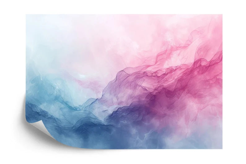 Watercolor Abstract Wall Mural, Pink Purple Sky Gift