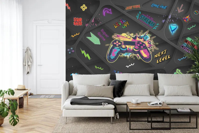 Gaming Kids Room Wallpaper Mural Art Print