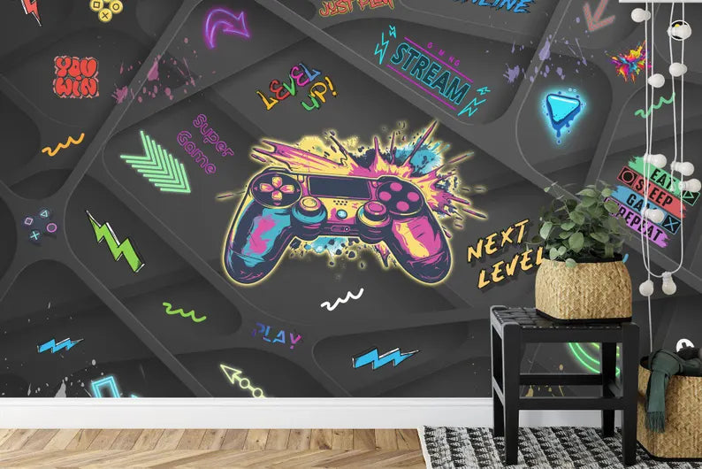 Gaming Kids Room Wallpaper Mural Art Print