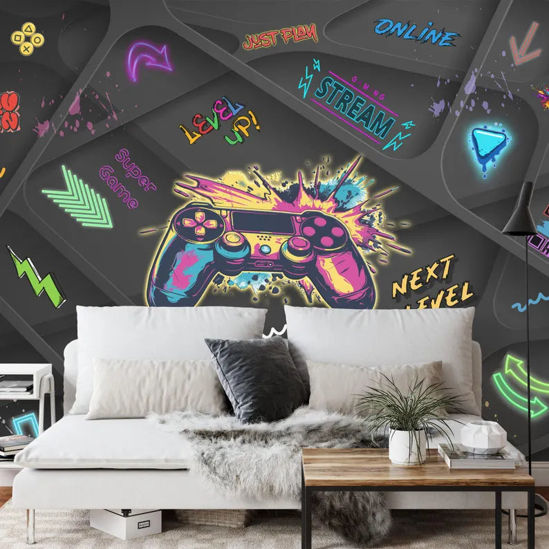 Gaming Kids Room Wallpaper Mural Art Print