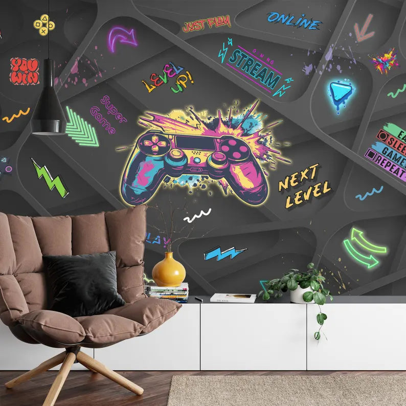 Gaming Kids Room Wallpaper Mural Art Print