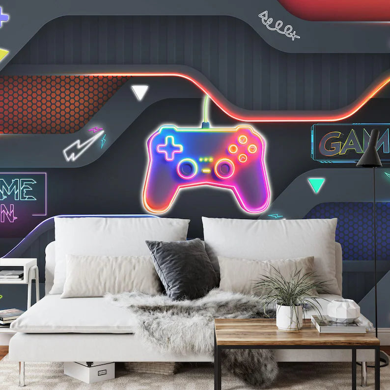 Gaming Room Wallpaper Mural, Wall Decal
