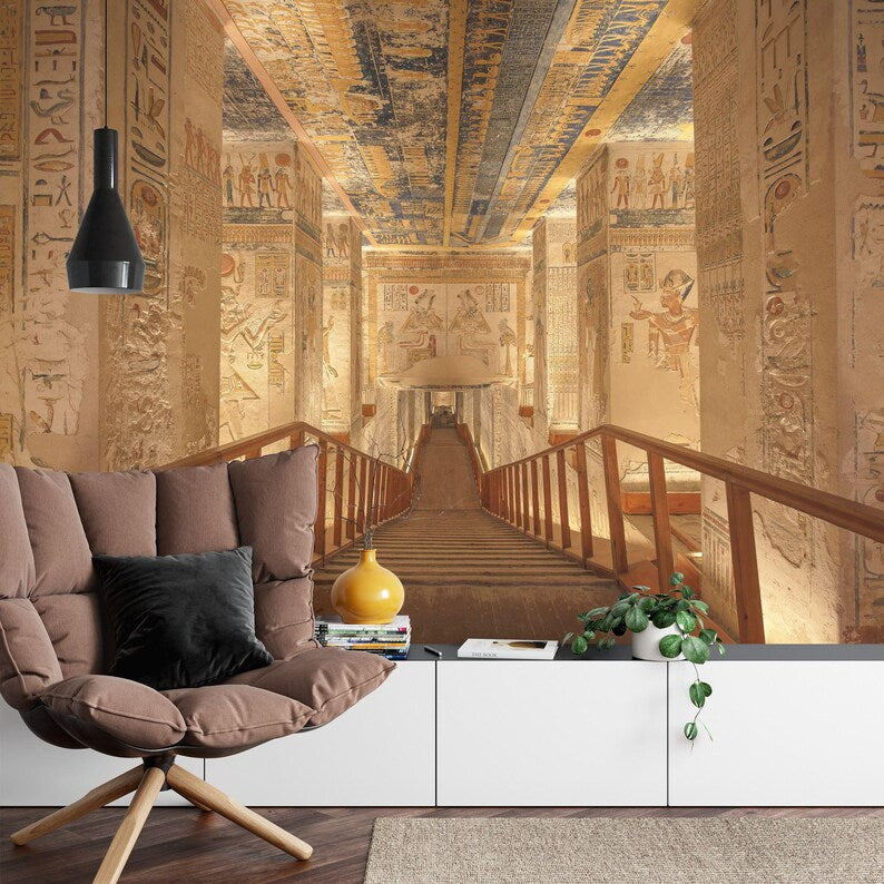 Valley of the Kings Tomb Mural, Ancient Egypt Wallpaper