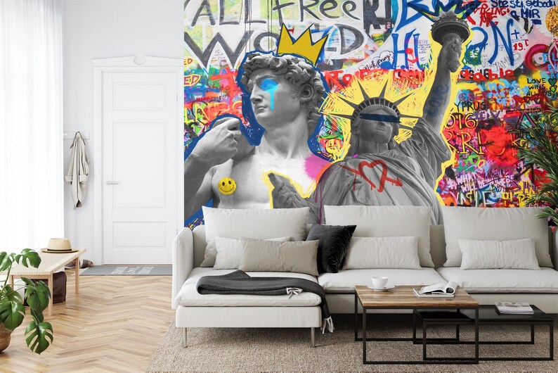 Graffiti Street Art Wallpaper Mural – Modern Urban Style Decor