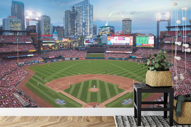 MLB Baseball Stadium Wallpaper Mural, Kids Room Decor