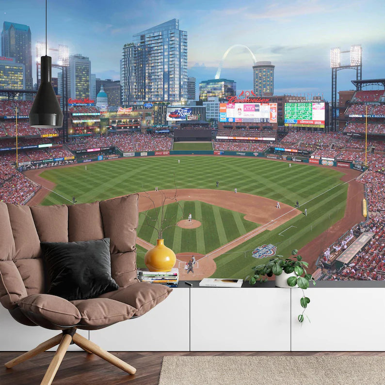 MLB Baseball Stadium Wallpaper Mural, Kids Room Decor