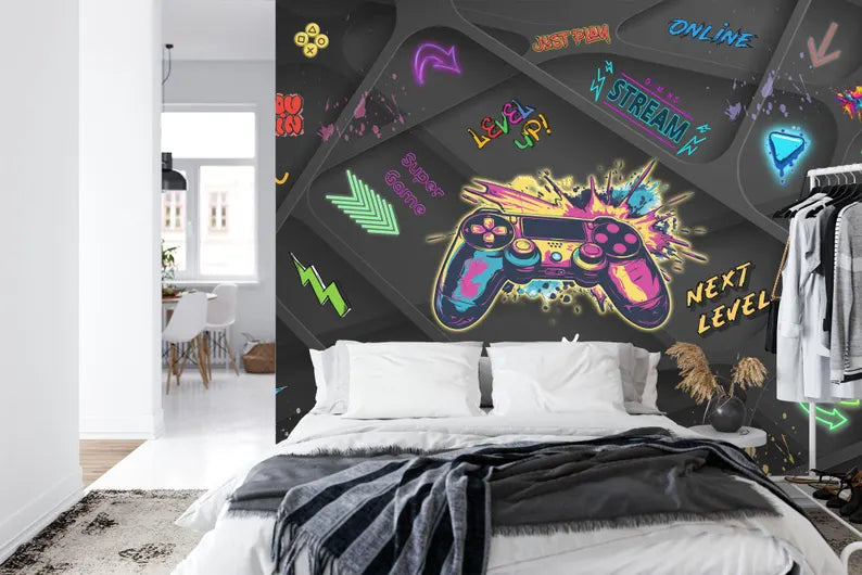 Gaming Kids Room Wallpaper Mural Art Print