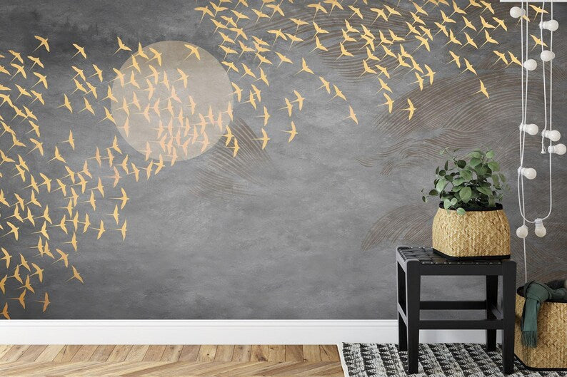 decorative wallpaper mural highlighting artwork details and balanced colors suitable for creative interior wall design wall