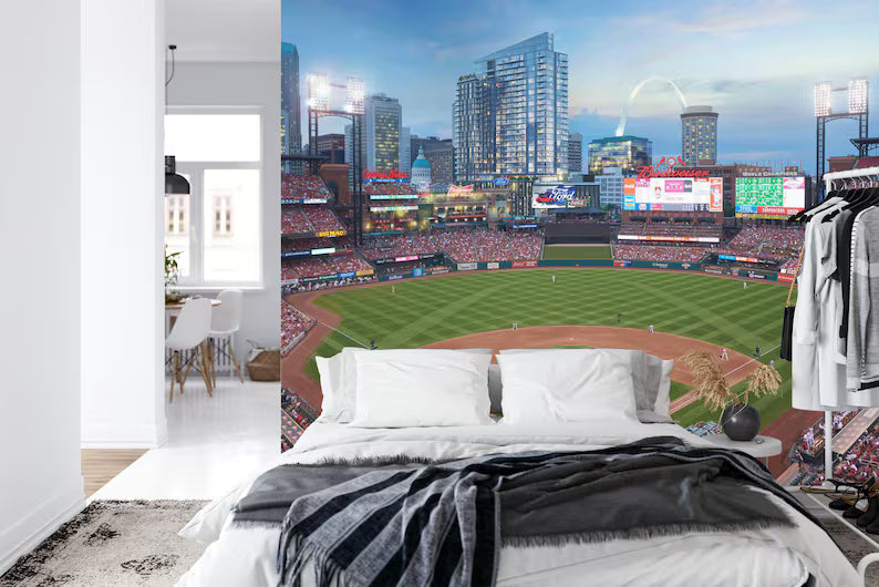 MLB Baseball Stadium Wallpaper Mural, Kids Room Decor