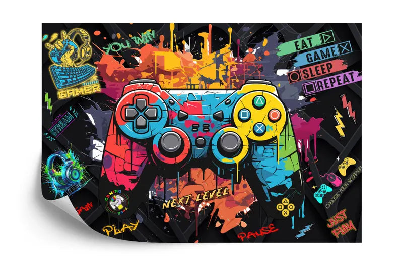 Gaming Room Wallpaper Mural, Kids Room Decor