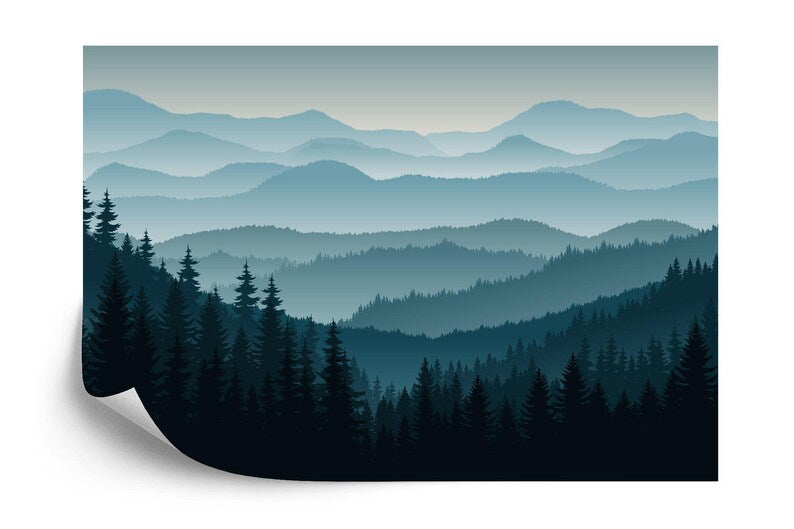 Blue Mountain Pine Forest Wallpaper Mural