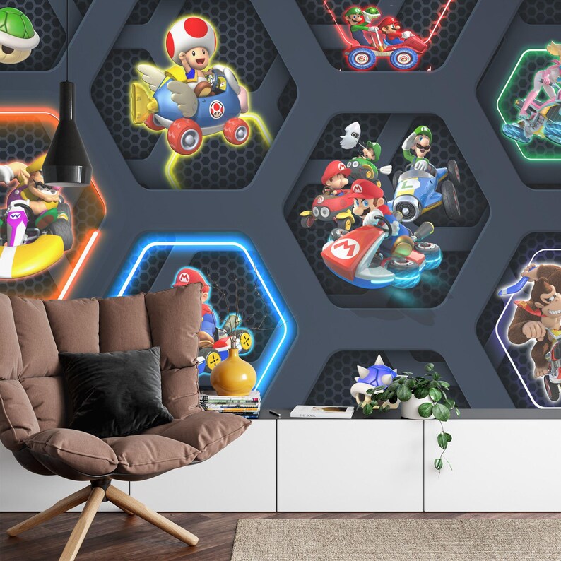 Gaming Room Mural, Game Character Wall Decal