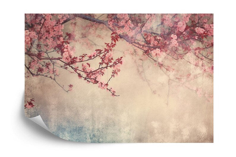 Vintage Floral Wallpaper Mural, Flower Branches