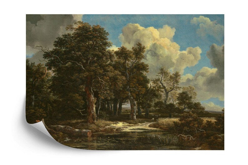 Forest Edge Oil Painting Wallpaper Mural