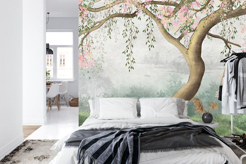 wallpaper mural close view focusing on illustration quality textures and visual depth for interior decoration wall decor wa