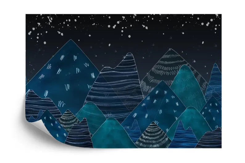 Mountain Silhouette Mural, Trees Nursery Decor Art Print
