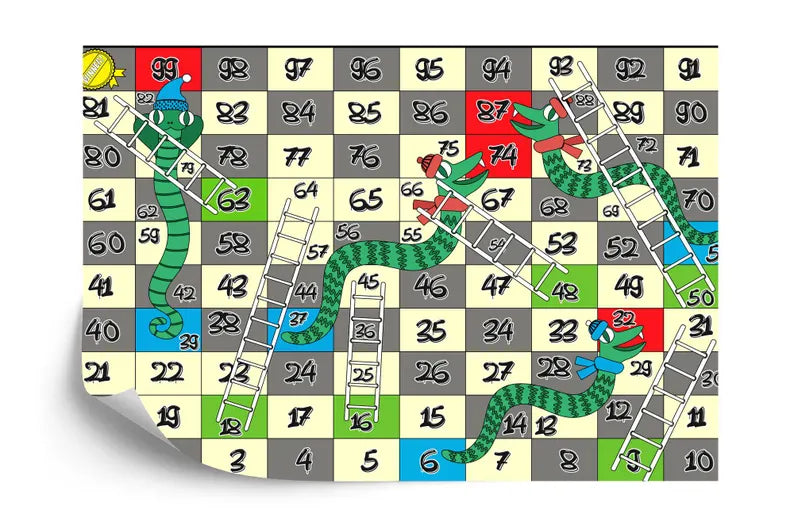 Snakes and Ladders Board Game Wallpaper Mural