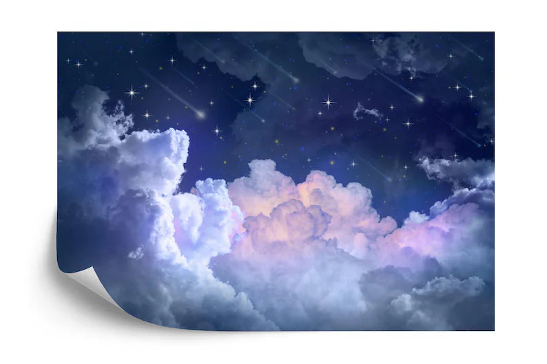 Falling Stars Nursery Wallpaper Mural Art Print