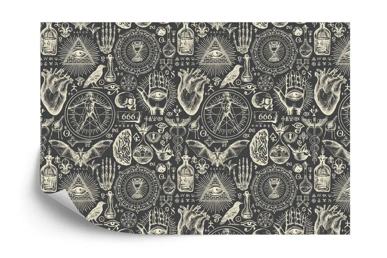 Esoteric Alchemy Wallpaper Mural - Vintage Gothic