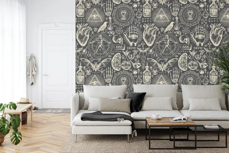 Esoteric Alchemy Wallpaper Mural - Vintage Gothic