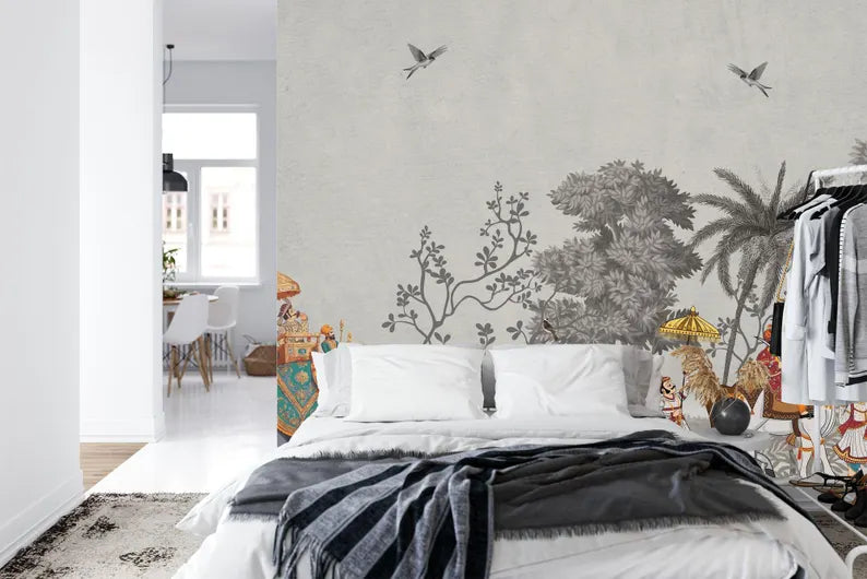 Mughal Elephant Wallpaper Mural India Home Decor