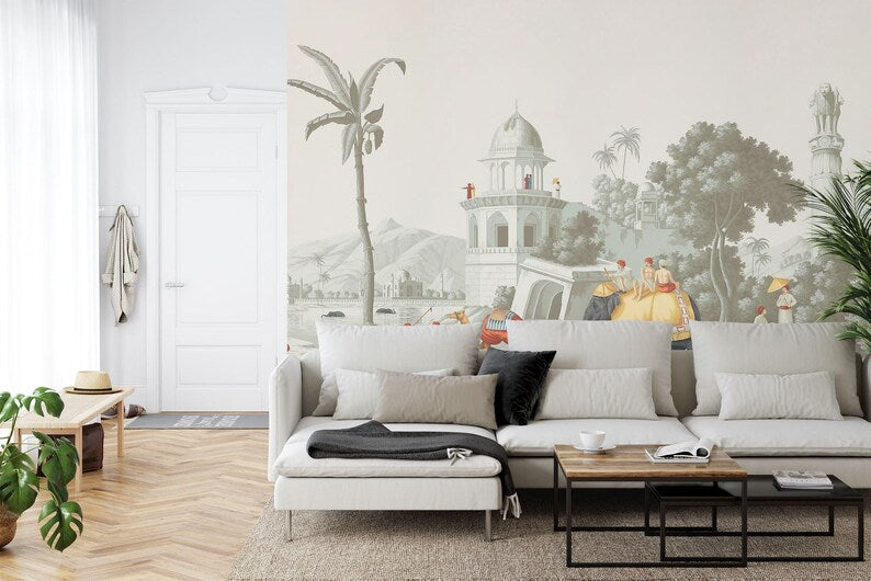 Mughal Elephant Wallpaper Mural Art Print
