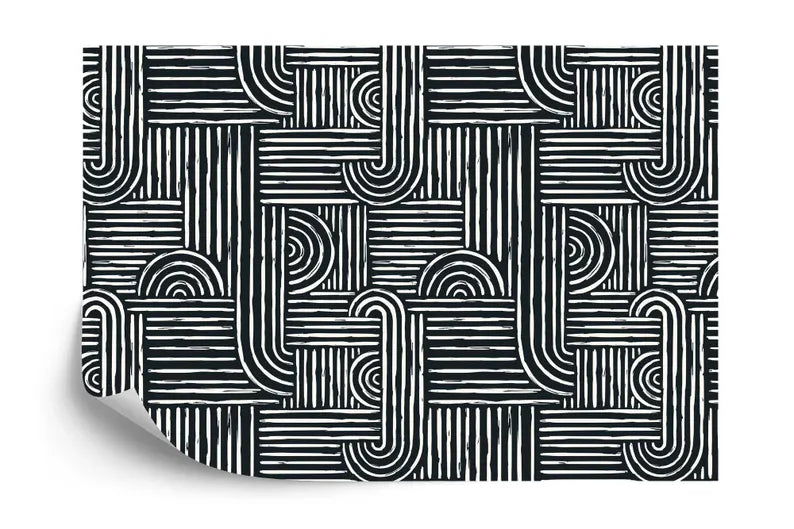 Boho Line Brush Stroke Wallpaper Mural Art Print