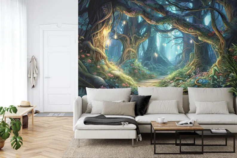 Enchanted Forest Wallpaper Mural Girls Room Decor