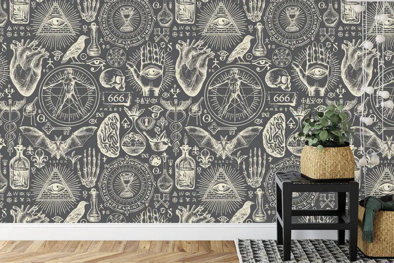 Esoteric Alchemy Wallpaper Mural - Vintage Gothic