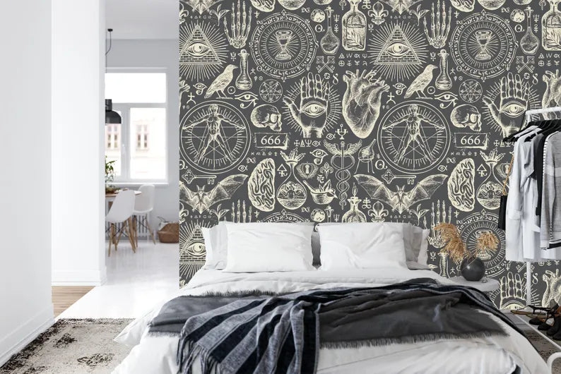 Esoteric Alchemy Wallpaper Mural - Vintage Gothic
