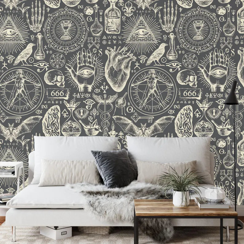Esoteric Alchemy Wallpaper Mural - Vintage Gothic