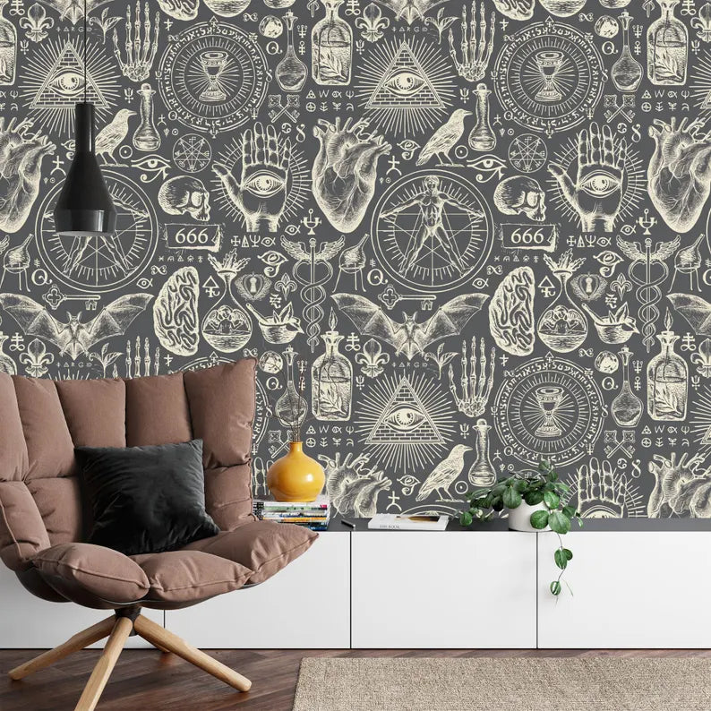 Esoteric Alchemy Wallpaper Mural - Vintage Gothic