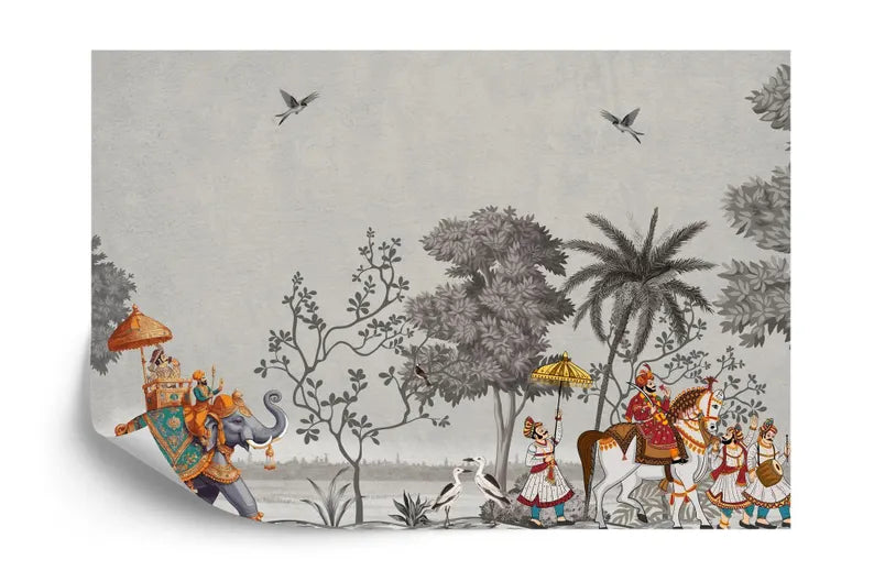 Mughal Elephant Wallpaper Mural India Home Decor