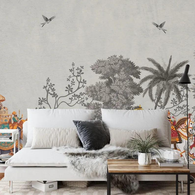 Mughal Elephant Wallpaper Mural India Home Decor