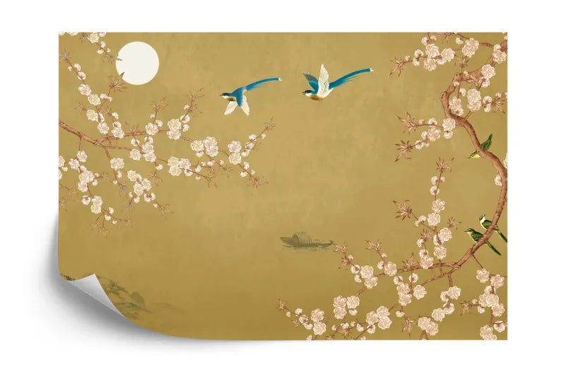 Chinoiserie Wallpaper Birds and Blossoms Mural