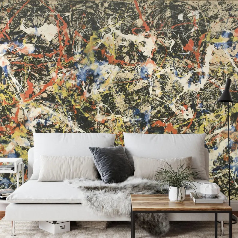 Pollock Abstract Expressionism Wallpaper Mural