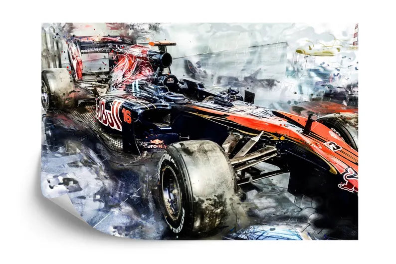 Formula 1 Wallpaper Mural, Abstract Racing Car Art