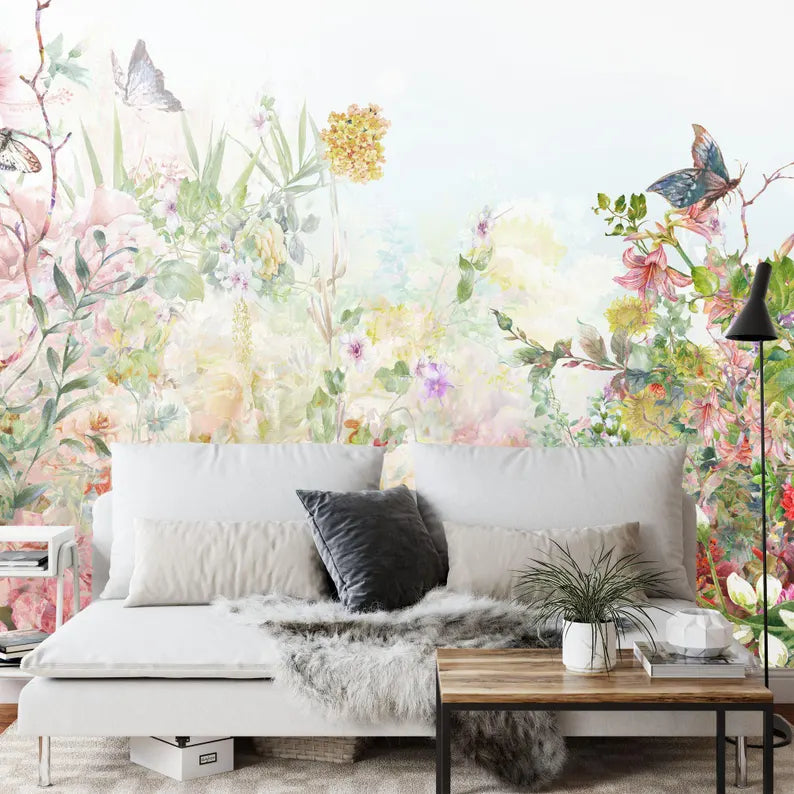 Floral Watercolor Wall Mural Gift Art Print