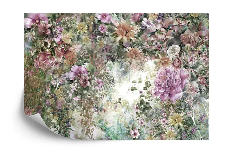 Wallpaper, Watercolor Floral Wall Mural, Colorful Flowers