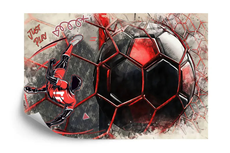 Football Soccer Mural, Boys Room Decor Art Print