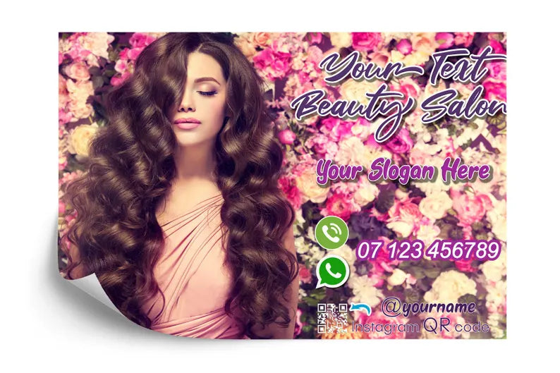 Wallpaper, Personalized Hair Salon Decor, Custom Name Beauty Salon
