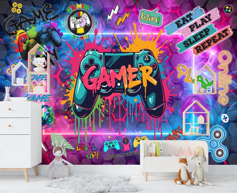 Gaming Room Wallpaper Mural Art Print