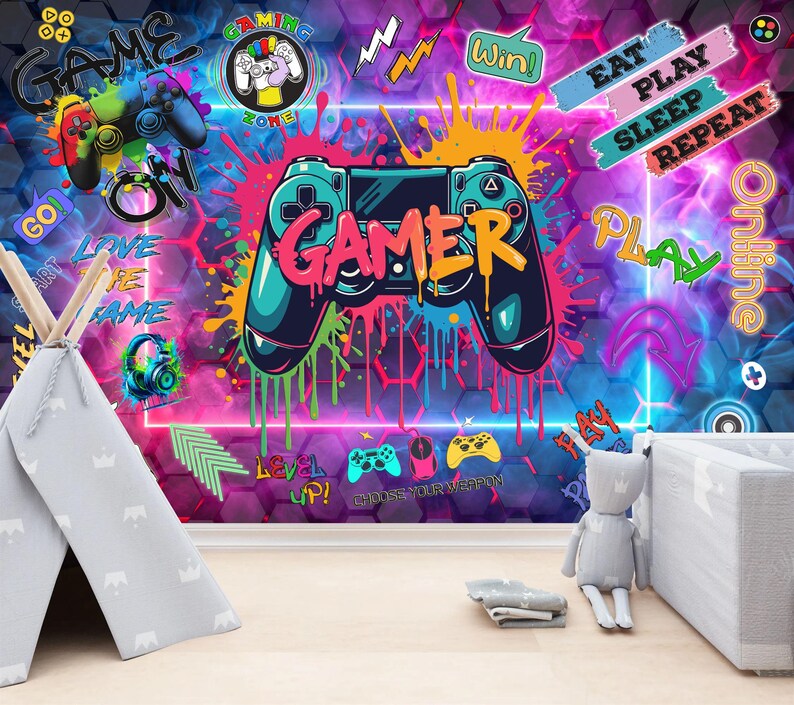 Gaming Room Wallpaper Mural Art Print