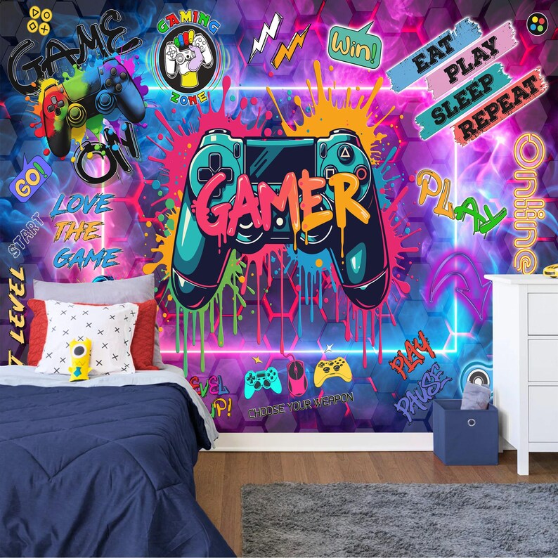 Gaming Room Wallpaper Mural Art Print